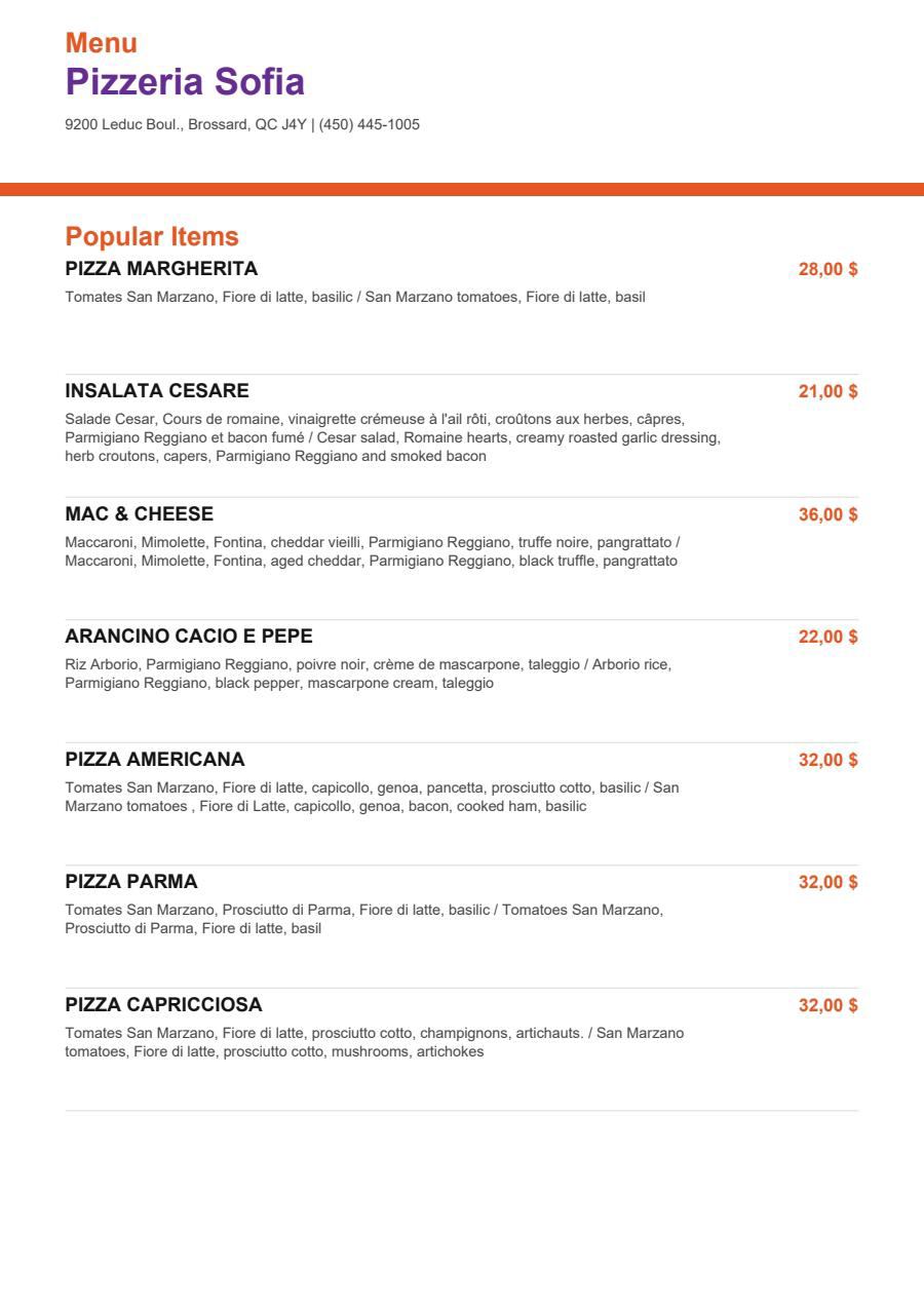 Menu