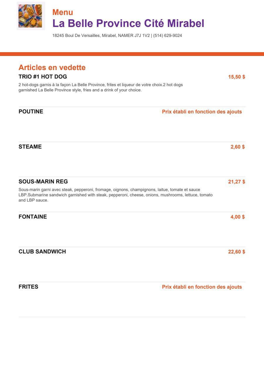 Menu