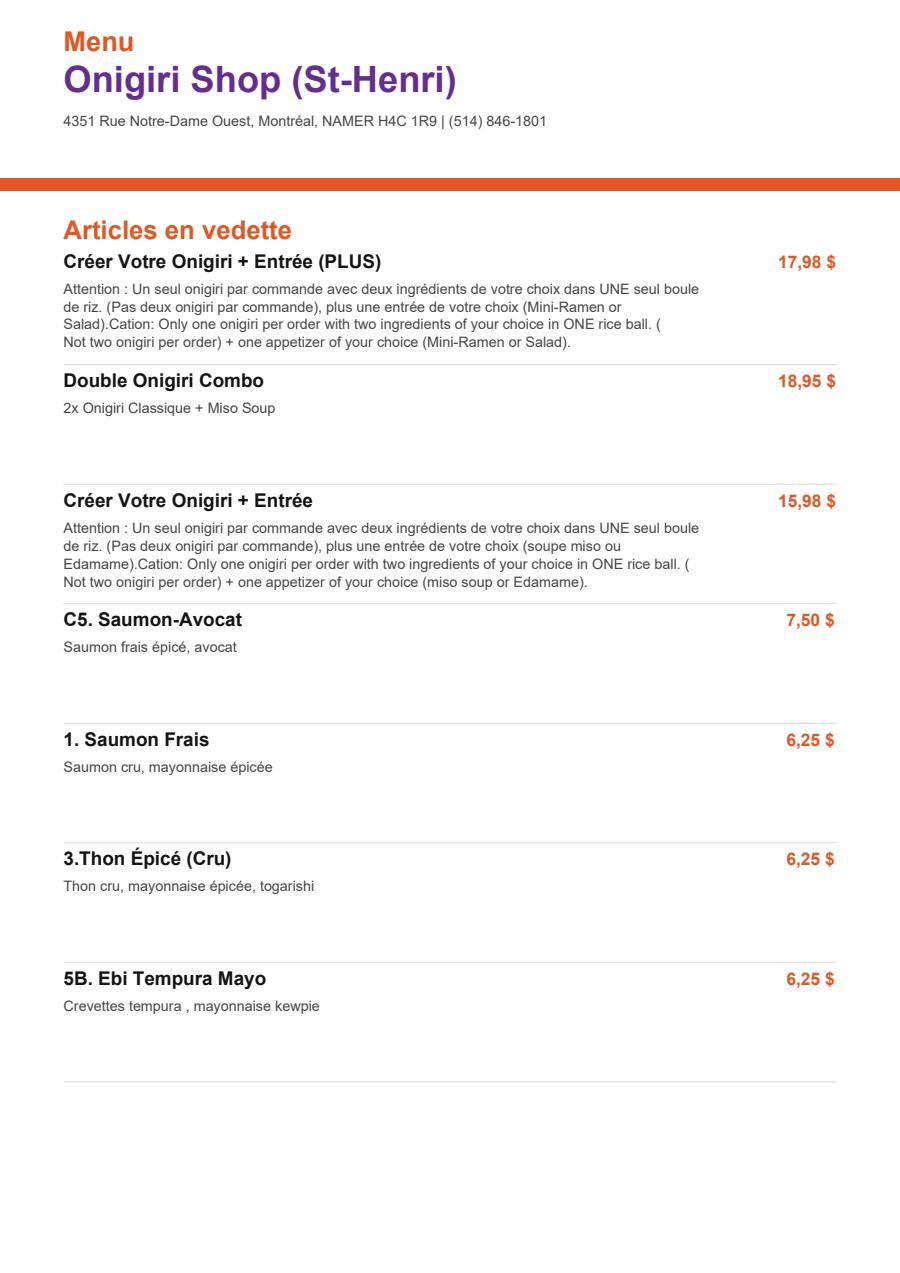 Menu