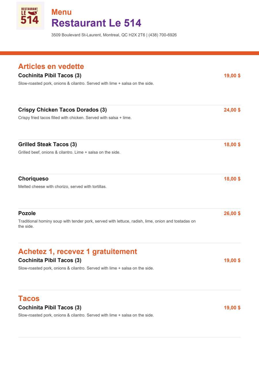 Menu