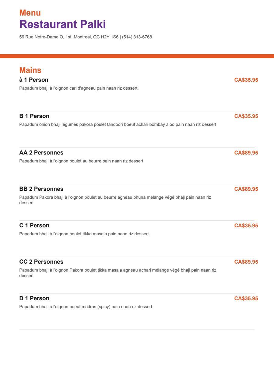 Menu