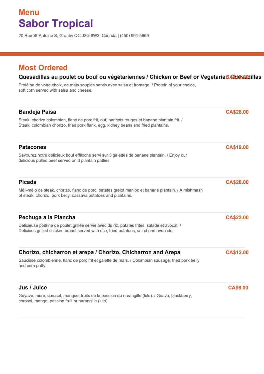 Menu