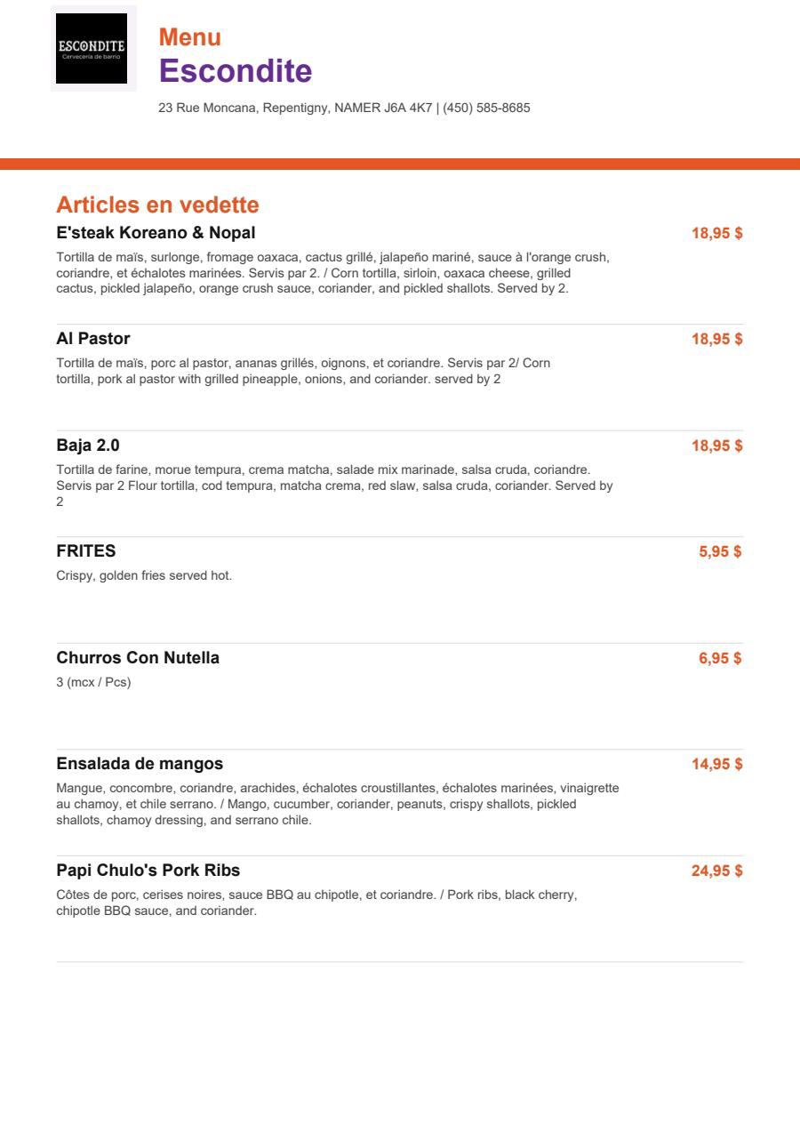 Menu