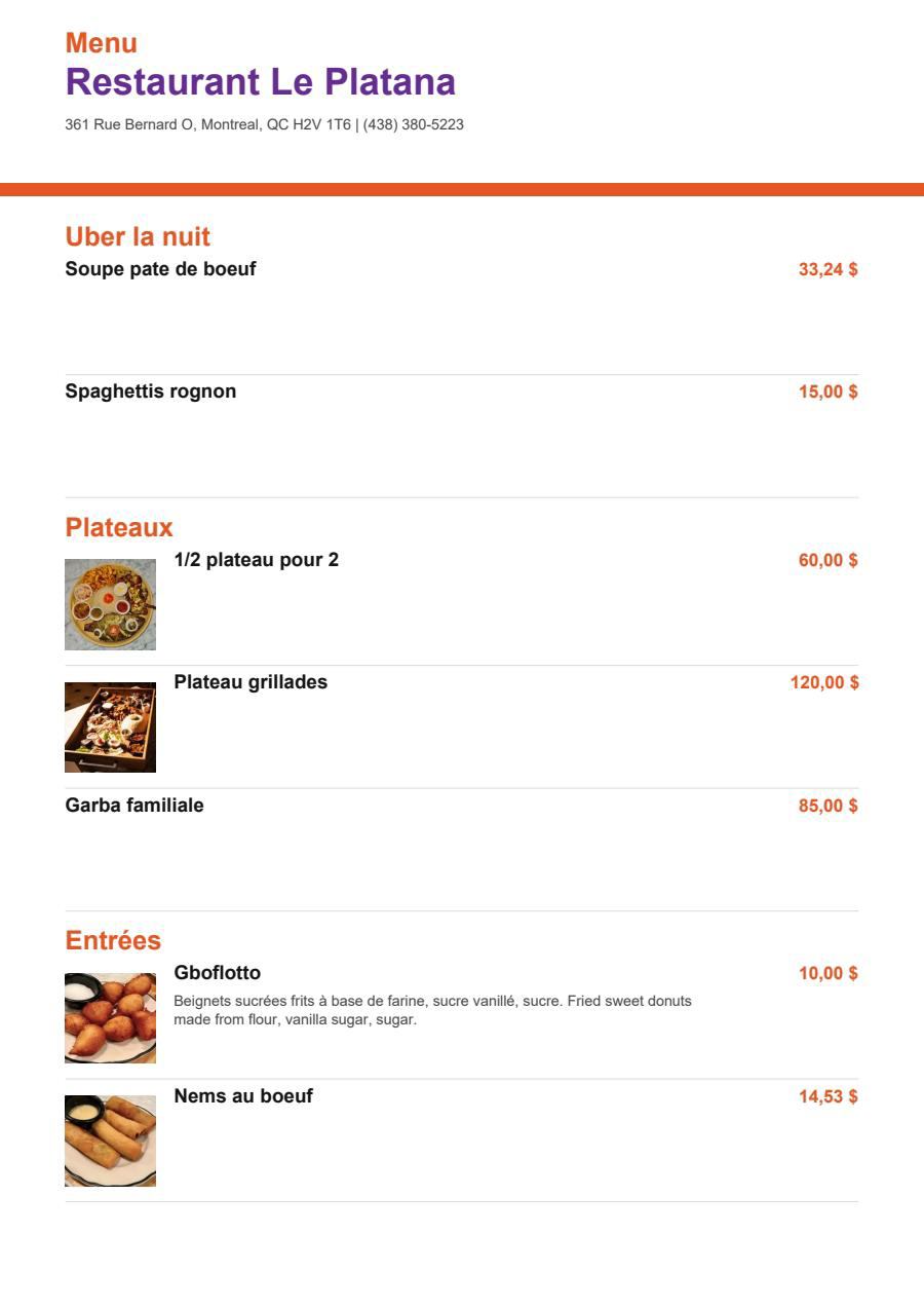 Menu