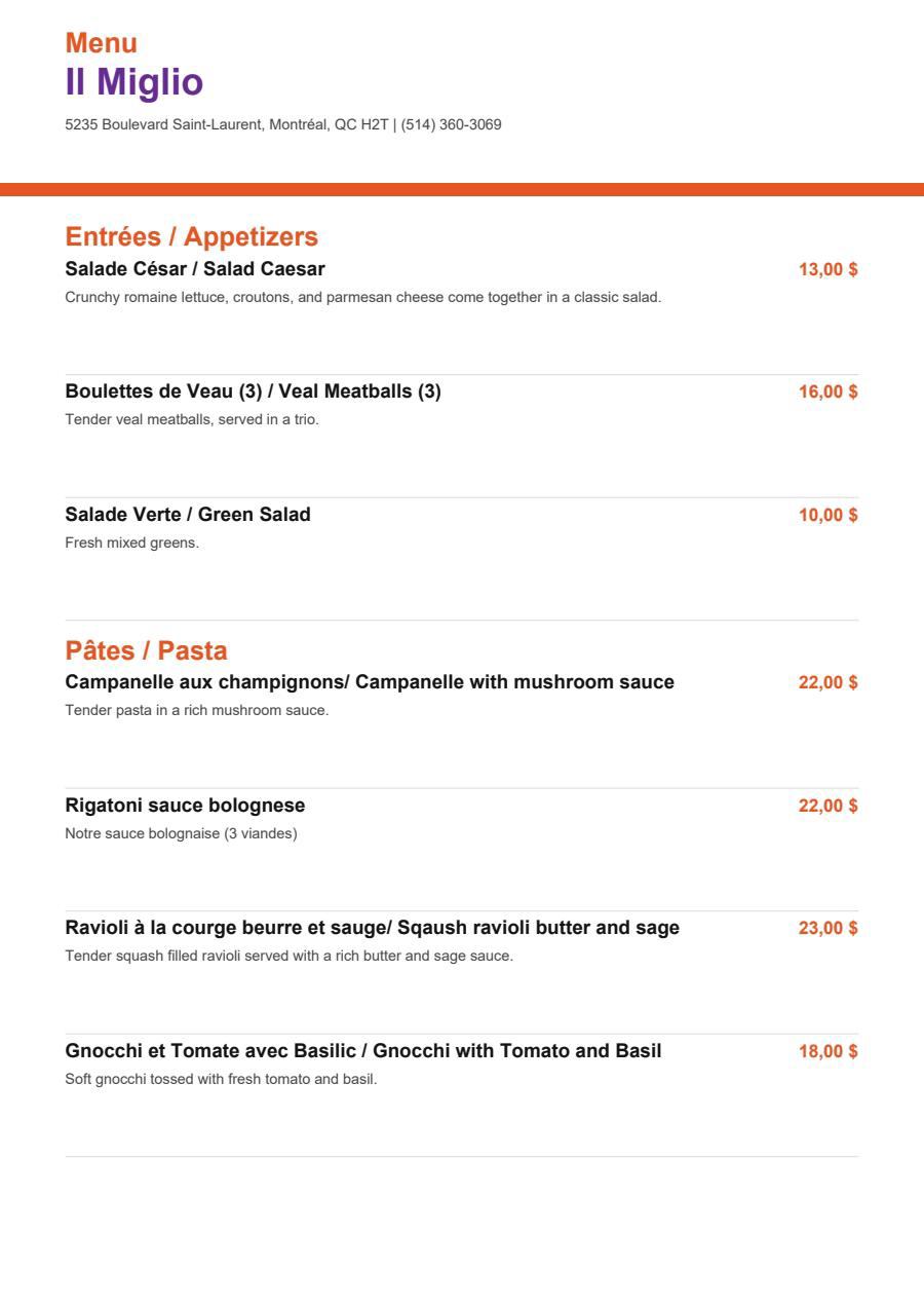 Menu