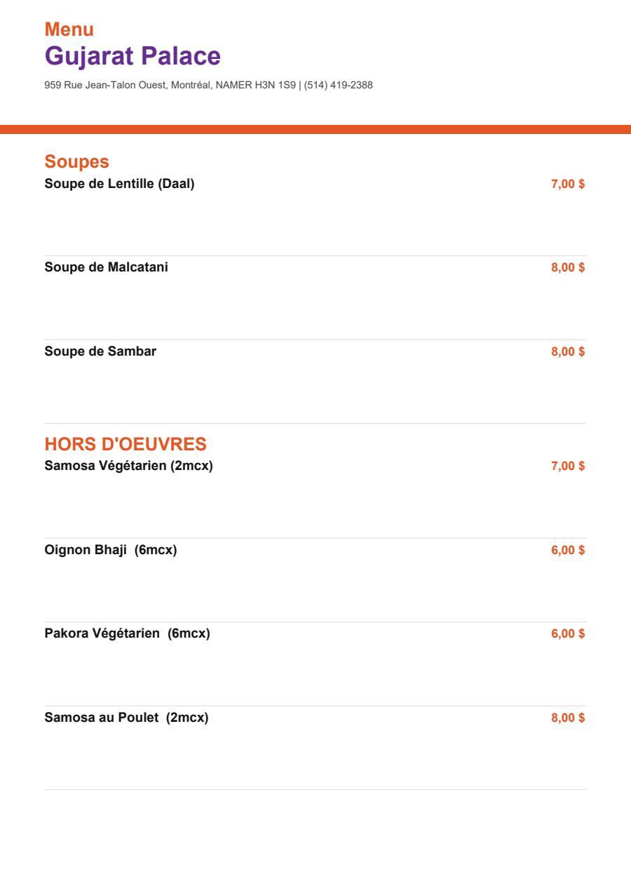 Menu