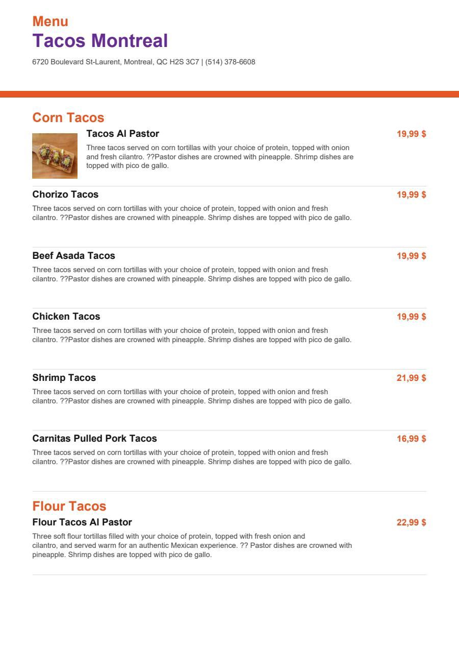 Menu