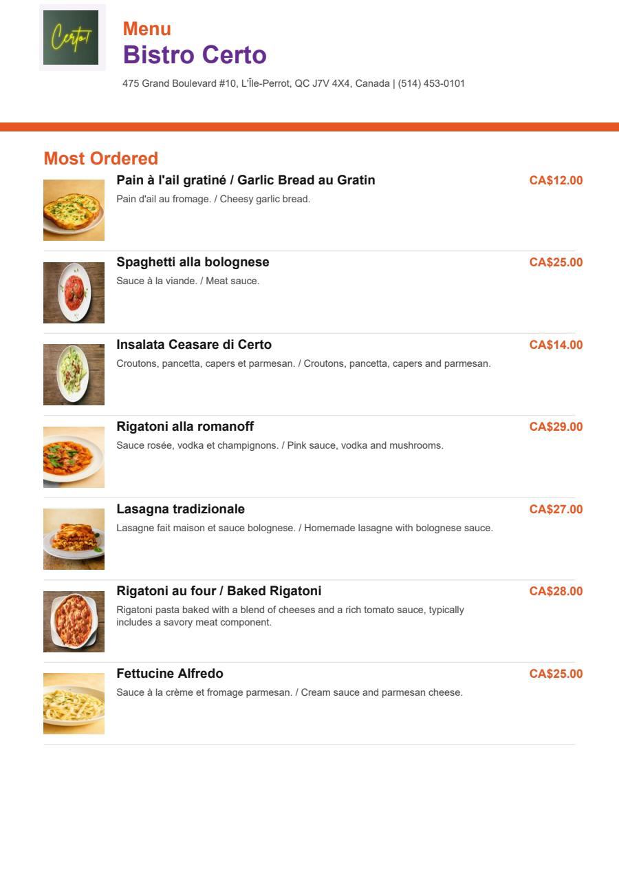 Menu