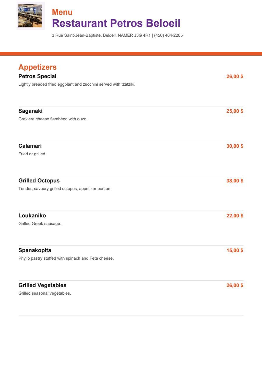 Menu