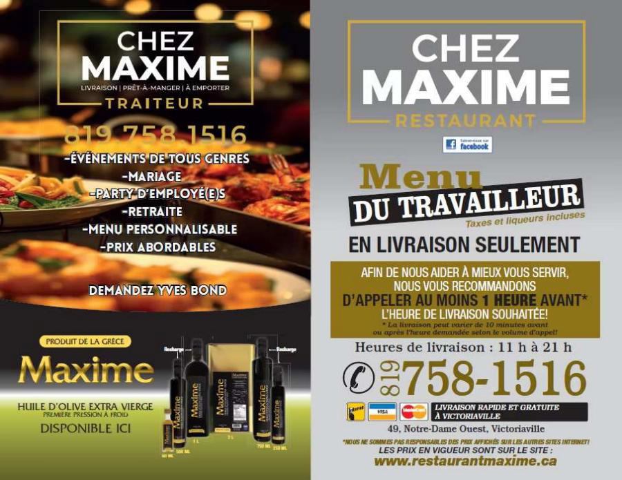 Menu Livraison Restaurant Maxime