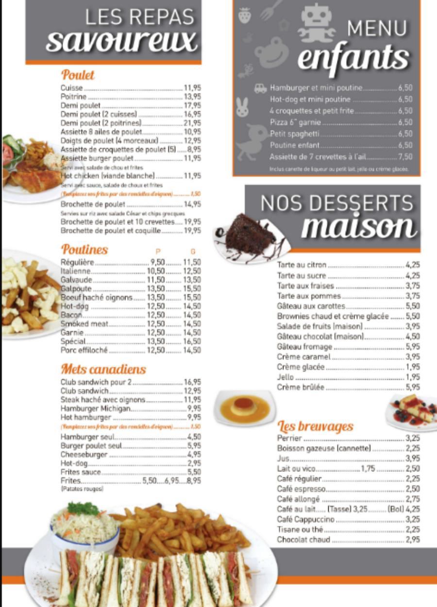 Menu salle à manger
