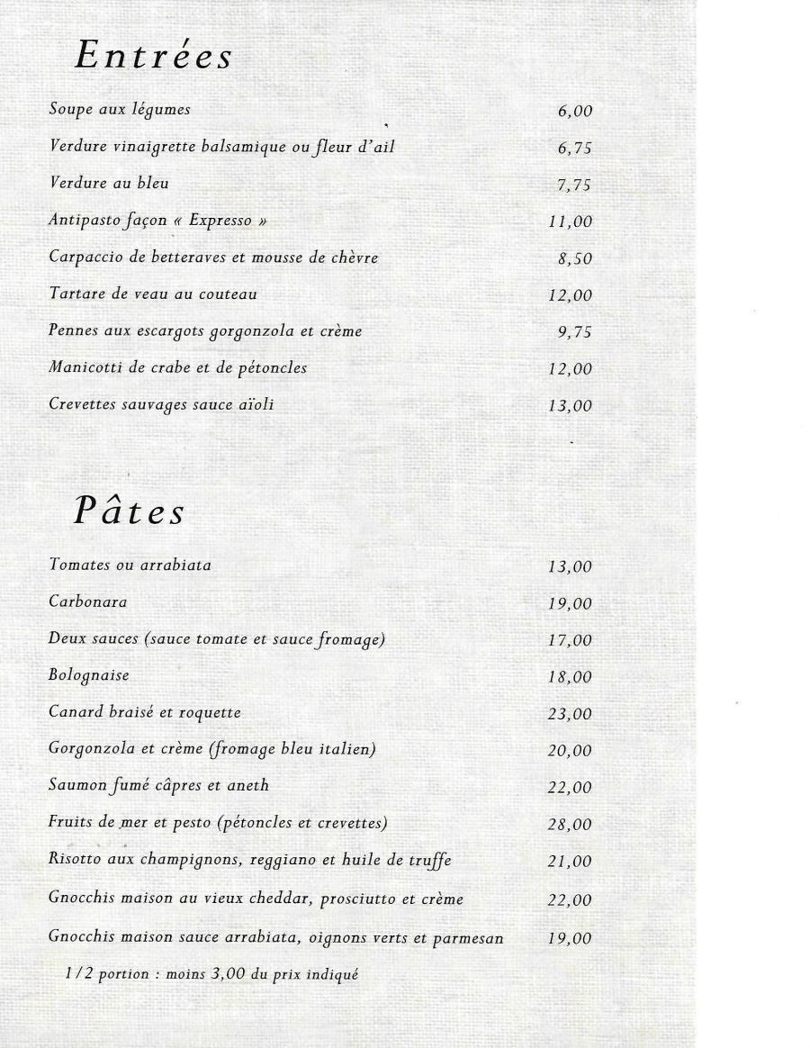 menu
