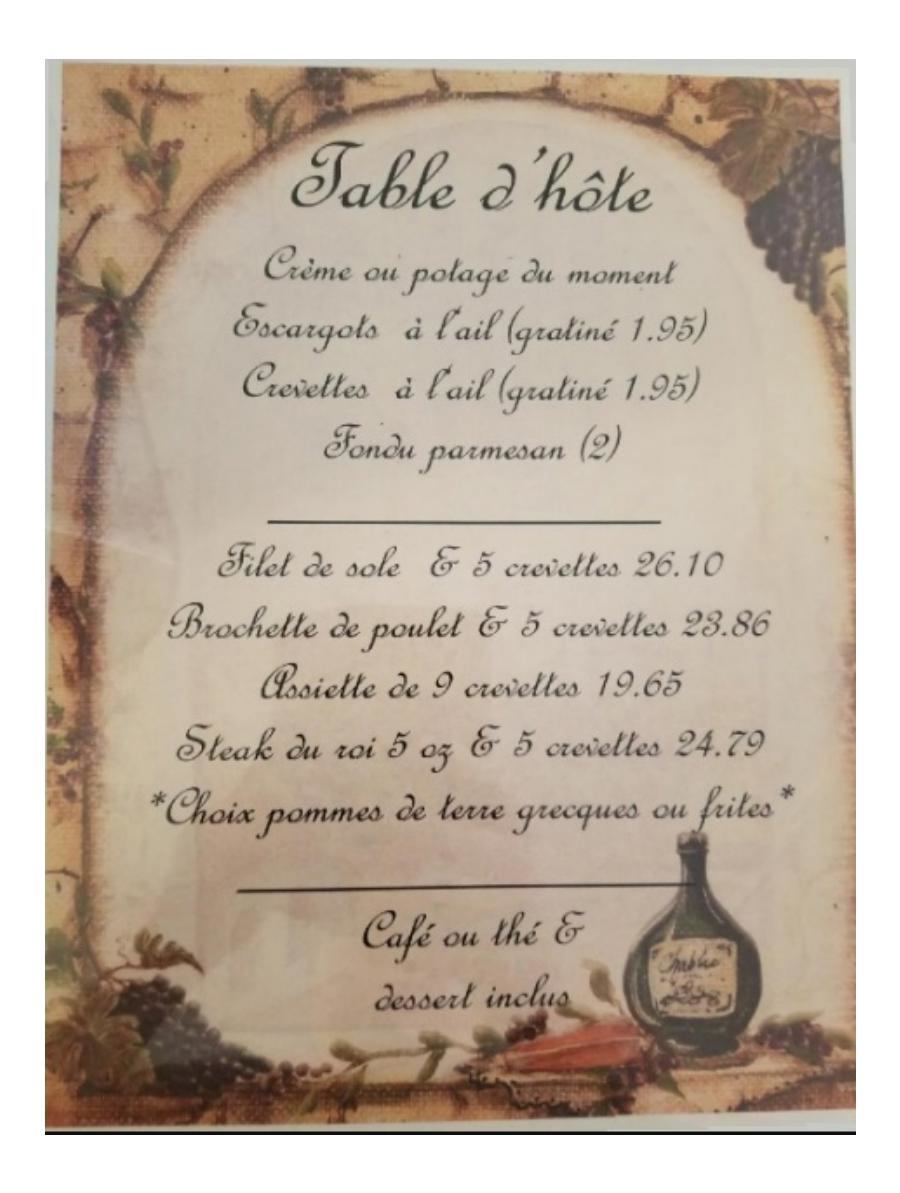 Table d'hôte