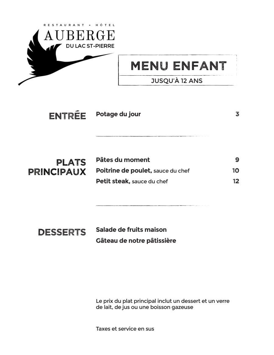 Menu enfant