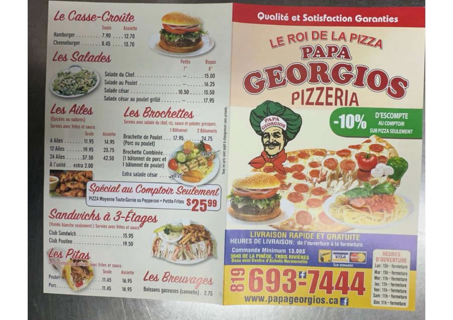 Menu Papa Georgios