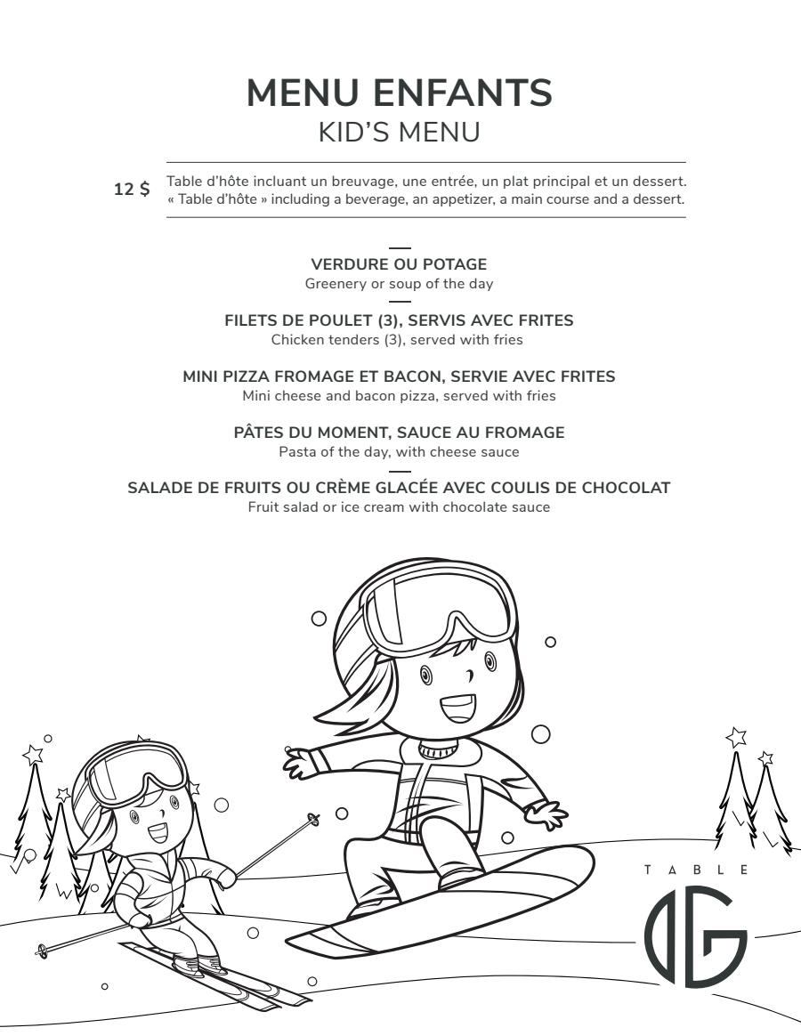 menu enfants