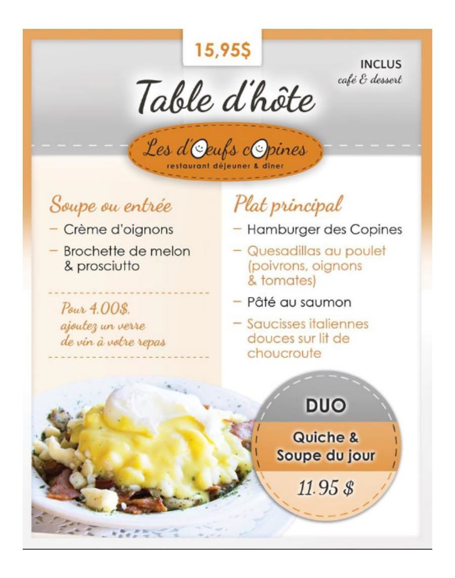 exemple de menu
