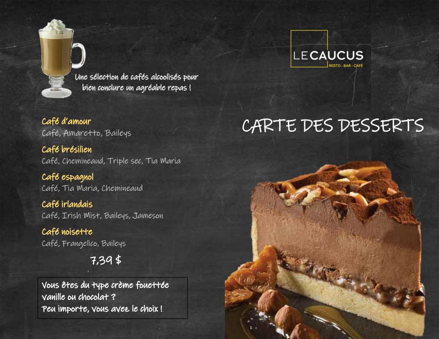carte des desserts