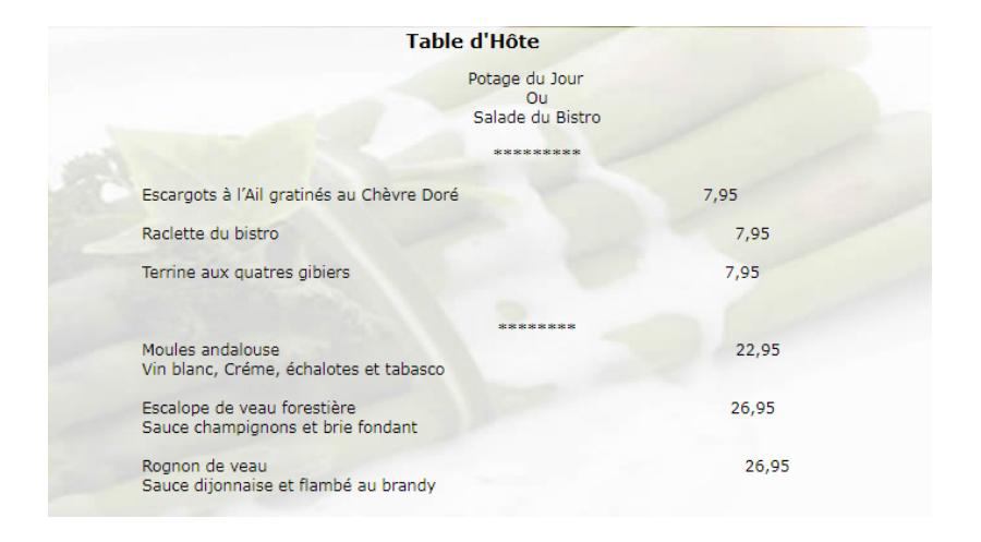 Table d'hôte