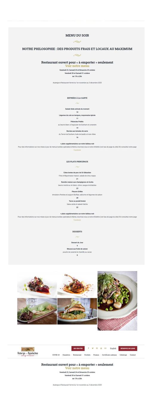 menu du soir ( exemple)