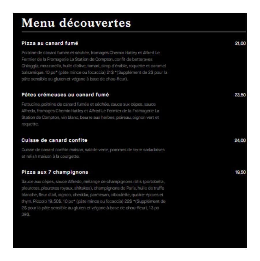Menu