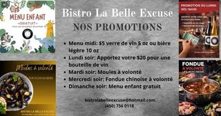 Image promotion Bistro La Belle Excuse