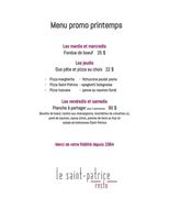 Image promotion Restaurant Le Saint-Patrice