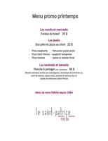 Image promotion Restaurant Le Saint-Patrice