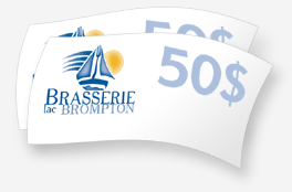 Tirage d'un chèque-cadeau de 50$ à la Brasserie Lac Brompton