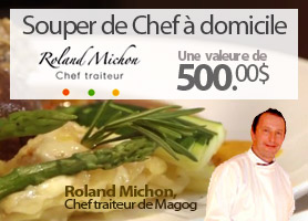 Chef à domicile pour 4 personnes à gagner !  Valeur de 500$ !