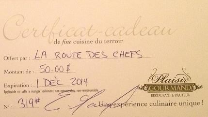 Win one of three gift certificates of $ 100 for the Plaisir Gourmand restaurant of Chef Eric Garand
