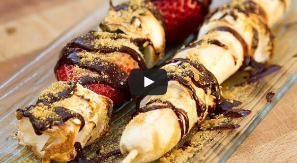 Brochette dessert sur le BBQ