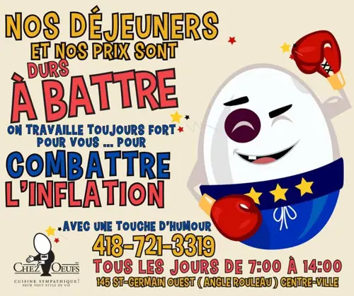 Image promotion Chez Oeufs Restaurant Déjeuners et Dîners