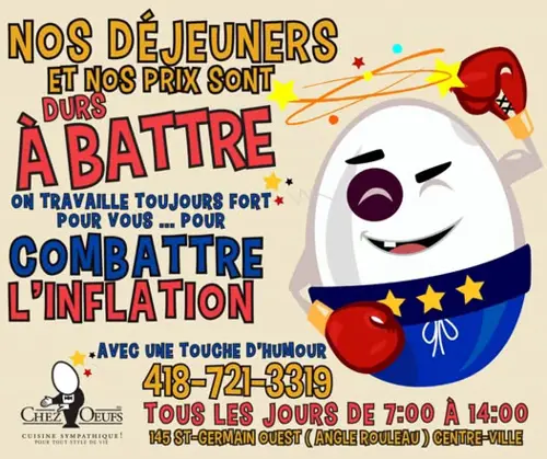 Image promotion Chez Oeufs Restaurant Déjeuners et Dîners
