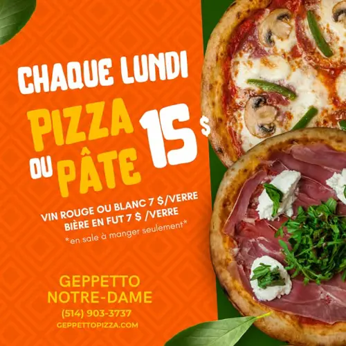 Image promotion Pizzeria Geppetto Notre-Dame