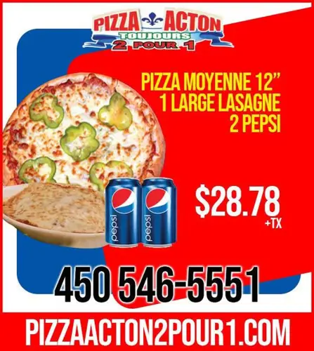Image promotion Pizza Acton 2 pour 1 Inc