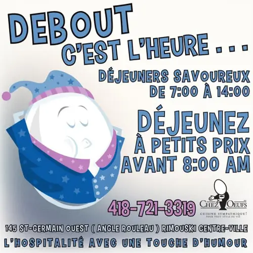 Image promotion Chez Oeufs Restaurant Déjeuners et Dîners