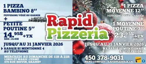 Image promotion Rapid Pizzeria 1992 Inc