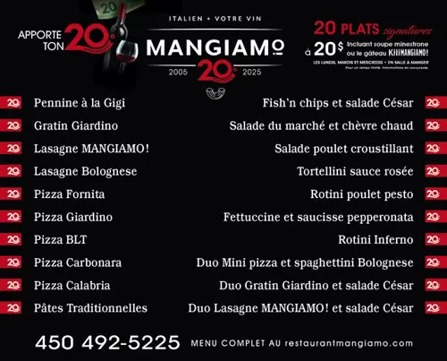 Image promotion Restaurant Mangiamo Terrebonne