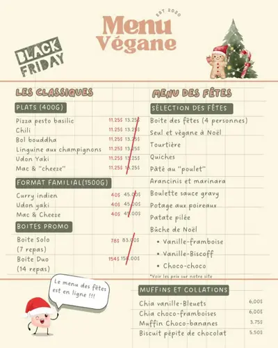 Image promotion Menu Vegane inc.
