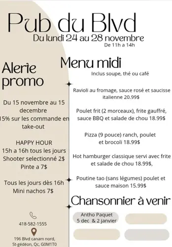 Image promotion Pub du Blvd