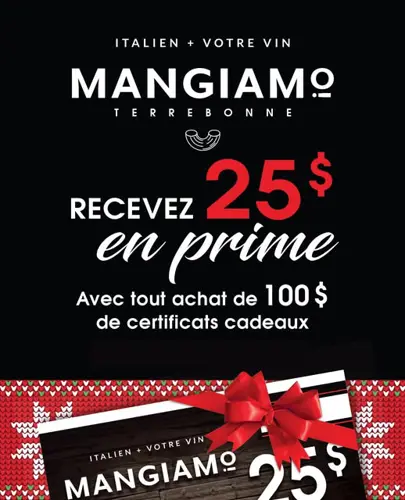 Image promotion Restaurant Mangiamo Terrebonne