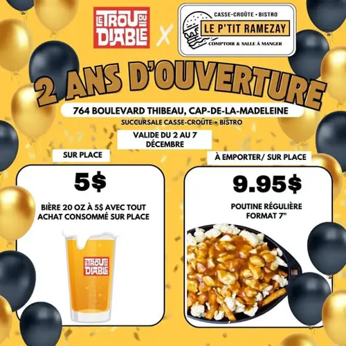 Image promotion Le P'tit Ramezay Casse-croûte • Bistro