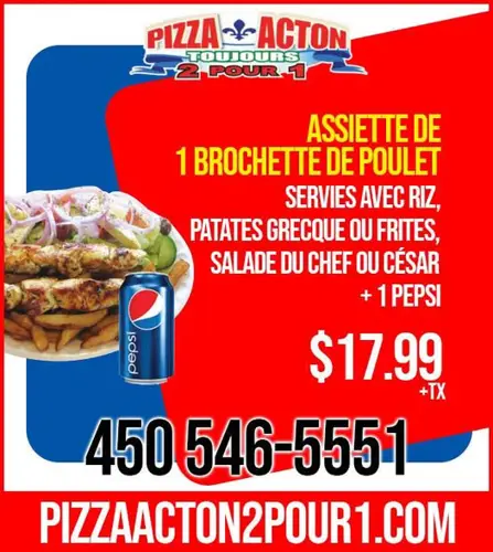 Image promotion Pizza Acton 2 pour 1 Inc