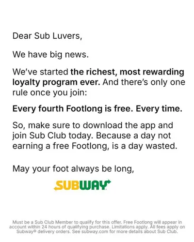 Image promotion Restaurant Subway