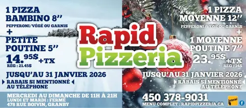 Image promotion Rapid Pizzeria 1992 Inc