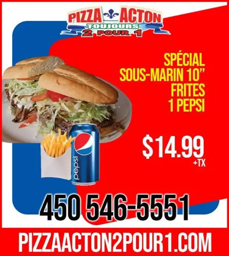 Image promotion Pizza Acton 2 pour 1 Inc