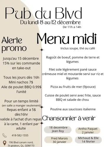 Image promotion Pub du Blvd