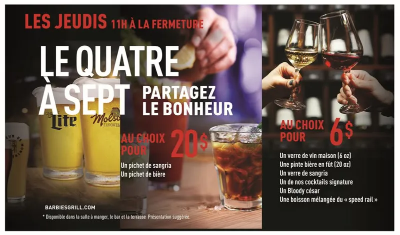 Image promotion Barbies Resto Bar Grill - Lévis