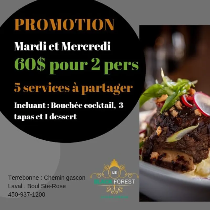 Image promotion Le Black Forest- cuisine urbaine Laval